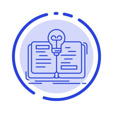 Kitap, Fikir, Roman, Hikaye Mavi Noktalı Çizgi Simgesi