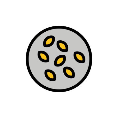 Tohum, Susam, Susam, Seamus Düz Renk Simgesi. Vektör ico