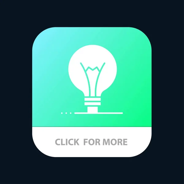 아이디어, 혁신, 발명, 전구 모바일 앱 버튼. 안드로 (안드로 주) — 스톡 벡터