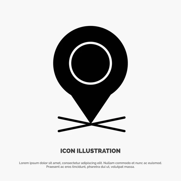 Ubicación, Mapa, Puntero, Pin solid Glyph Icon vector — Vector de stock