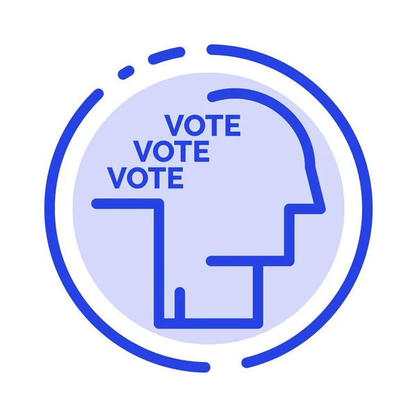 Voto, Elezione, Sondaggio, Referendum, Discorso Linea tratteggiata blu — Vettoriale Stock