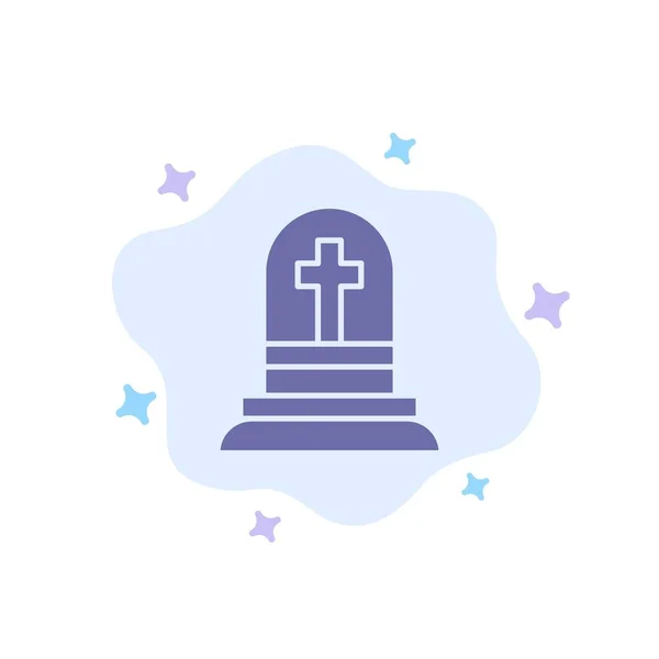 Death, Grave, Gravestone, Rip Blue Icon on Abstract Cloud Backgr — Stock Vector