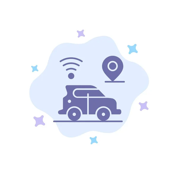 Car, Location, Map, Technology Blue Icon on Abstract Cloud Backg