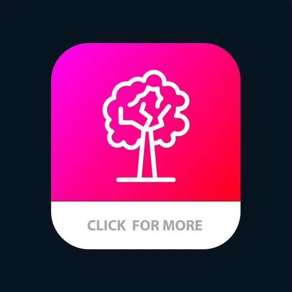 Кнопка мобильного приложения Tree, Plant, Growth. Android и IOS Line Vers — стоковый вектор