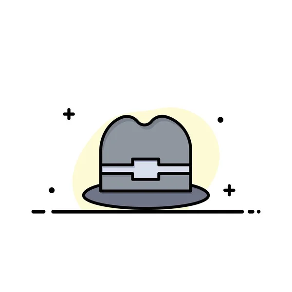 帽子， 旅游， 男子商业标志模板.平面颜色 — 图库矢量图片
