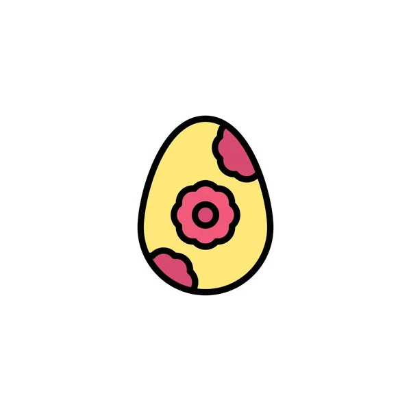 Egg, Easter, Flower Business Logo Template. Flat Color — Stock Vector