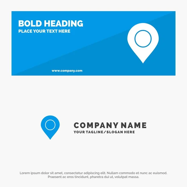 Mapa, Ubicación, Pin, World SOlid Icon Website Banner and Business — Vector de stock