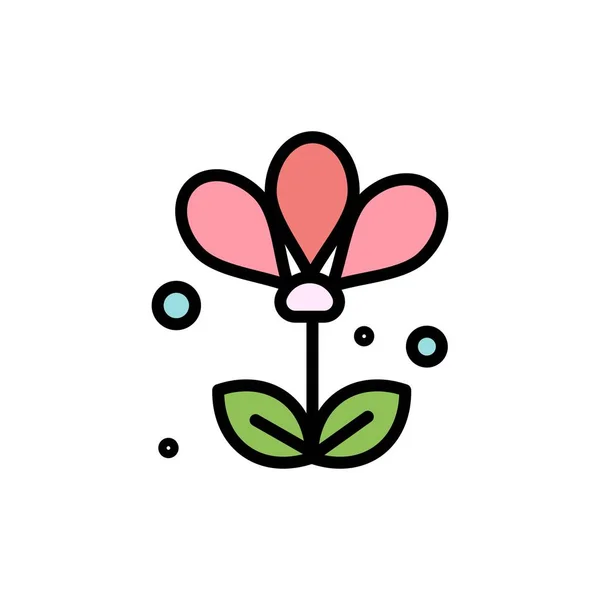 Fleur, Floral, Nature, Spring Flat Color Icon. Interdiction d'icône vectorielle — Image vectorielle