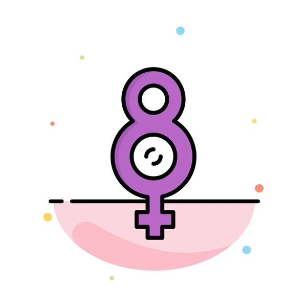 8, 8, Symbol, Female Abstract Flat Color Icon Template — стоковый вектор
