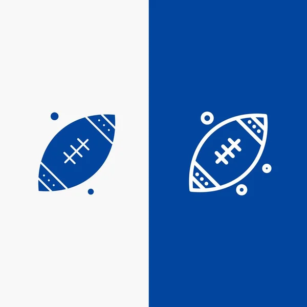 Ball, Rugby, Sport, ireland line und Glyph solid icon blue bann — Stockvektor