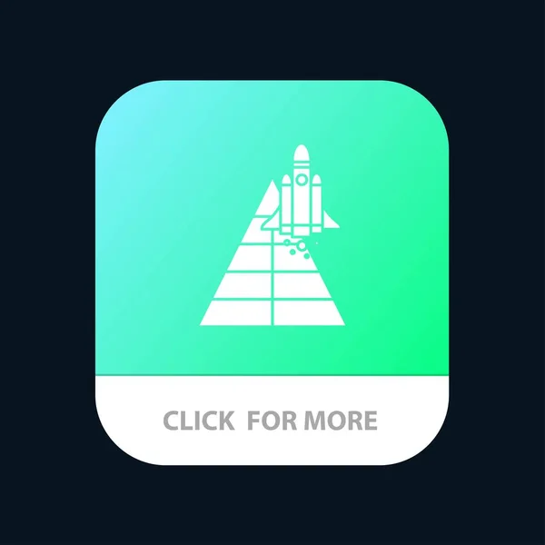 Espace, Station, Avion, vaisseau spatial, Bouton d'application mobile de lancement . — Image vectorielle