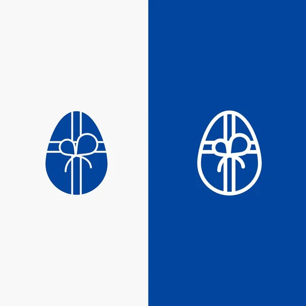 Regalo, Cumpleaños, Línea de Pascua y Glifo Icono sólido Banner azul Lin — Vector de stock