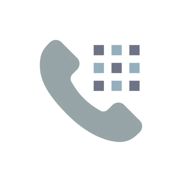 Bel, dial, telefoon, toetsen platte kleur pictogram. Vector pictogram banner tem — Stockvector