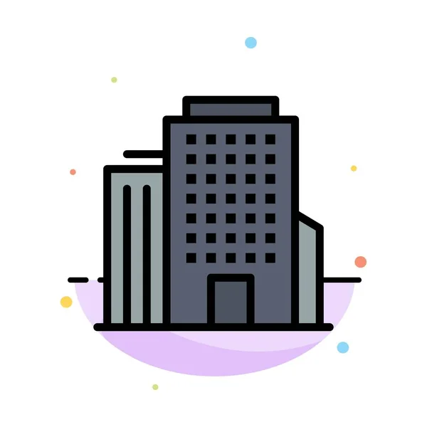 Budynek, Biuro, amerykański streszczenie płaski kolor ikona szablon — Wektor stockowy