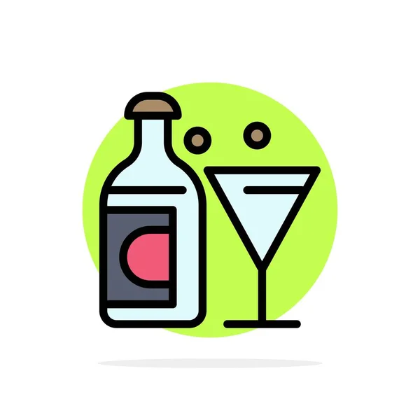 Wijn, glas, fles, Pasen abstracte cirkel achtergrond platte Colo — Stockvector