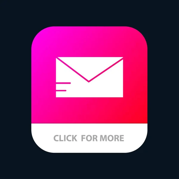 Correo electrónico, correo electrónico, botón de aplicación móvil de la escuela. Android e IOS Glyph Ver — Vector de stock