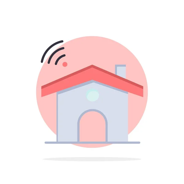 WiFi, szolgáltatás, jel, ház absztrakt kör Háttérlakás-oszlop — Stock Vector