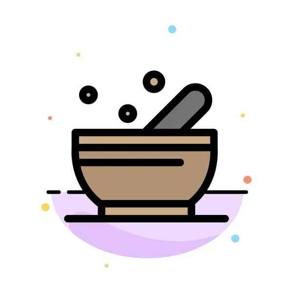 Bowl, soep, wetenschap abstracte platte kleur pictogram sjabloon — Stockvector