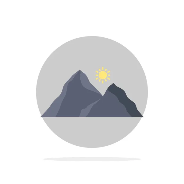 Domb, táj, természet, hegy, színhely Síkszín ikon vektor — Stock Vector