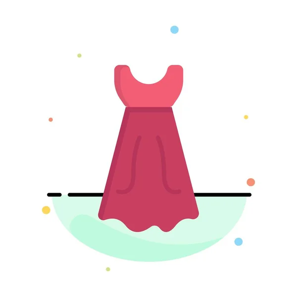 Vestido, menina, casamento abstrato modelo de ícone de cor plana — Vetor de Stock