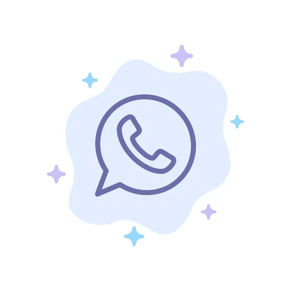 App, chat, telefoon, Watts app blauw icoon op abstract Cloud back — Stockvector