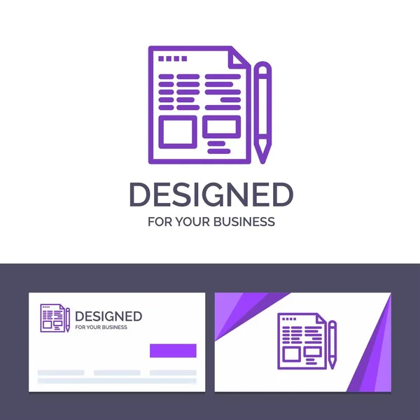 Creative visitkort och logo typ mallfil, text, penna, edu — Stock vektor