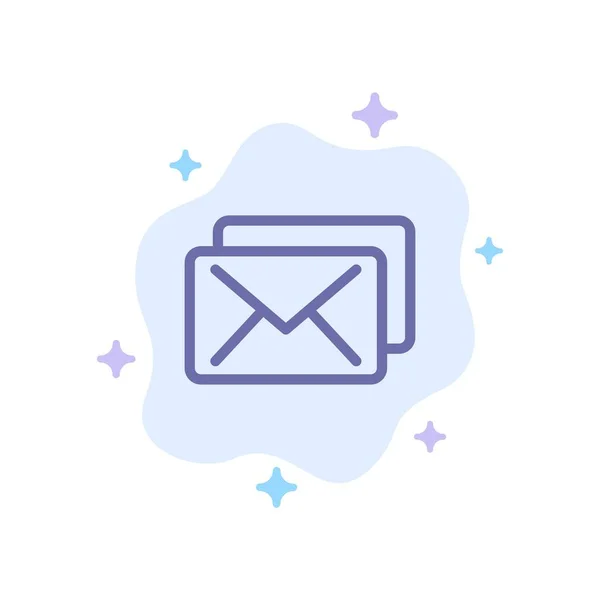 Negocio, Correo, Mensaje Icono azul en el fondo abstracto de la nube — Vector de stock