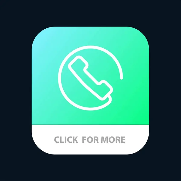 Svara, ring, telefon mobilapp-knappen. Android och iOS linje vers — Stock vektor