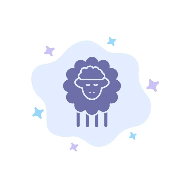 Mutton, Carnero, Ovejas, Spring Blue Icono en la nube abstracta Backgroun — Vector de stock