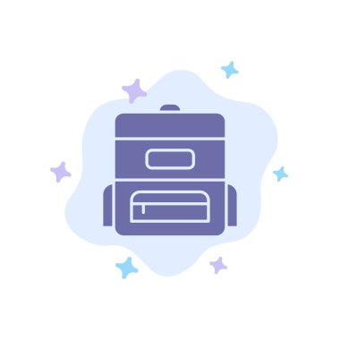 Çanta, Eğitim, Soyut Bulut Arka Plan Üzerinde Schoolbag Mavi Simge