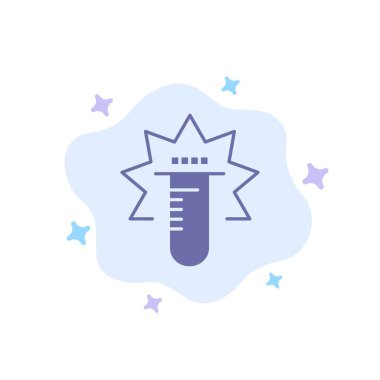 Soyut Bulut Arka Plan Üzerinde Tüp, Test, Tıp, Lab Mavi Simge