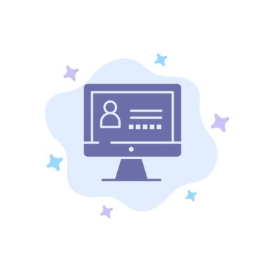 Bilgisayar, İnternet, Soyut Bulut Backgro Güvenlik Mavi Simge