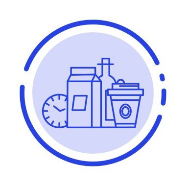 Gıda, Eşya, Süt, Ürünler, Kahve Mavi Noktalı Çizgi Simgesi