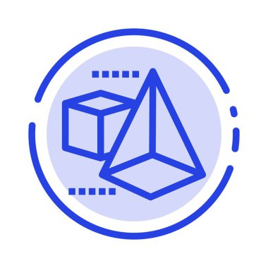 3dmodel, 3d, Kutu, Üçgen Mavi Noktalı Çizgi Simgesi