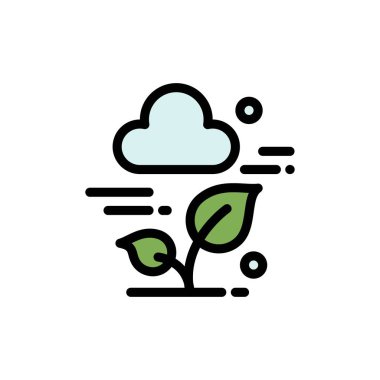 Bitki, Bulut, Yaprak, Teknoloji Düz Renk Simgesi. Vektör simgesi yasağı