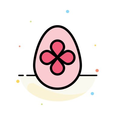 Dekorasyon, Paskalya, Paskalya Yumurtası, Yumurta Soyut Düz Renk Simgesi Tem