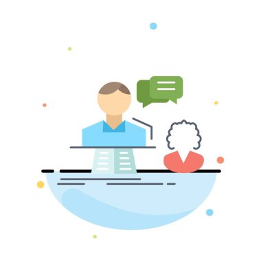 danışma, sohbet, cevap, iletişim, destek Düz Renk Simge Vec