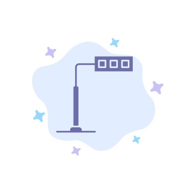 Soyut Bulut Bac Üzerinde İnşaat, Işık, Kule, Yol MaviSi Simgesi