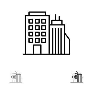 Bina, Ofis, Kule, Merkez Ofis Kalın ve ince siyah hat ic