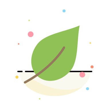 Ekoloji, Yaprak, Doğa, Bahar Soyut Düz Renk Simgesi Şablonu