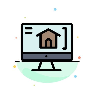 Bilgisayar, ev, ev soyut düz renk simge şablonu