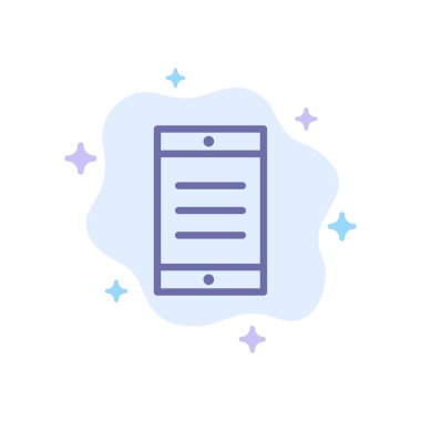 Soyut Bulut Arka Planında Mobil, Hücre, Metin Mavisi Simgesi