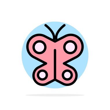 Kelebek, sinek, böcek, bahar soyut daire arka plan düz c