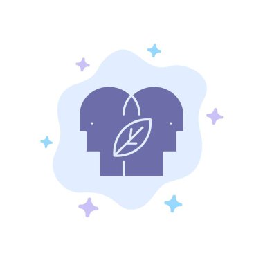 Soyut Bulut Arka Plan Eko, Eko Zihin, Kafa, Zihin Mavi Simge