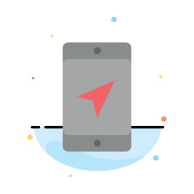 Mobil, Konum, Harita, Hizmet Özeti Düz Renk Simgesi Şablonu