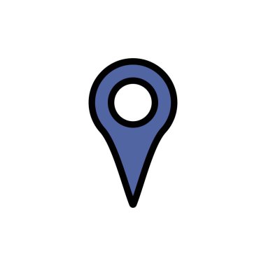 Coğrafi konum, Konum, Harita, Düz Renk Simgesini Sabitle. Vektör simgesi b