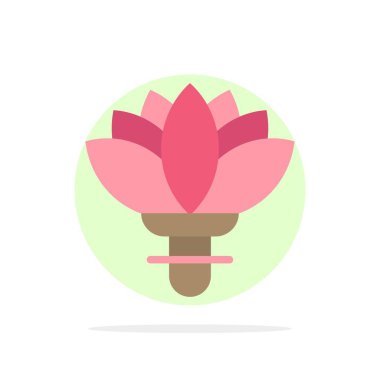 Çiçek, Bitki, Gül, Bahar Soyut Daire Arka Plan Düz colo