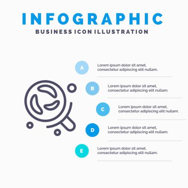 Bakteri, Laboratuvar, Araştırma, Science Line simgesi ile 5 adım p