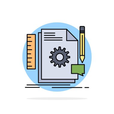 Yaratıcı, tasarım, geliştirme, geribildirim, destek düz renk simgesi VEC