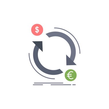 döviz, para, finans, para, Düz Renk Simge Vect dönüştürmek